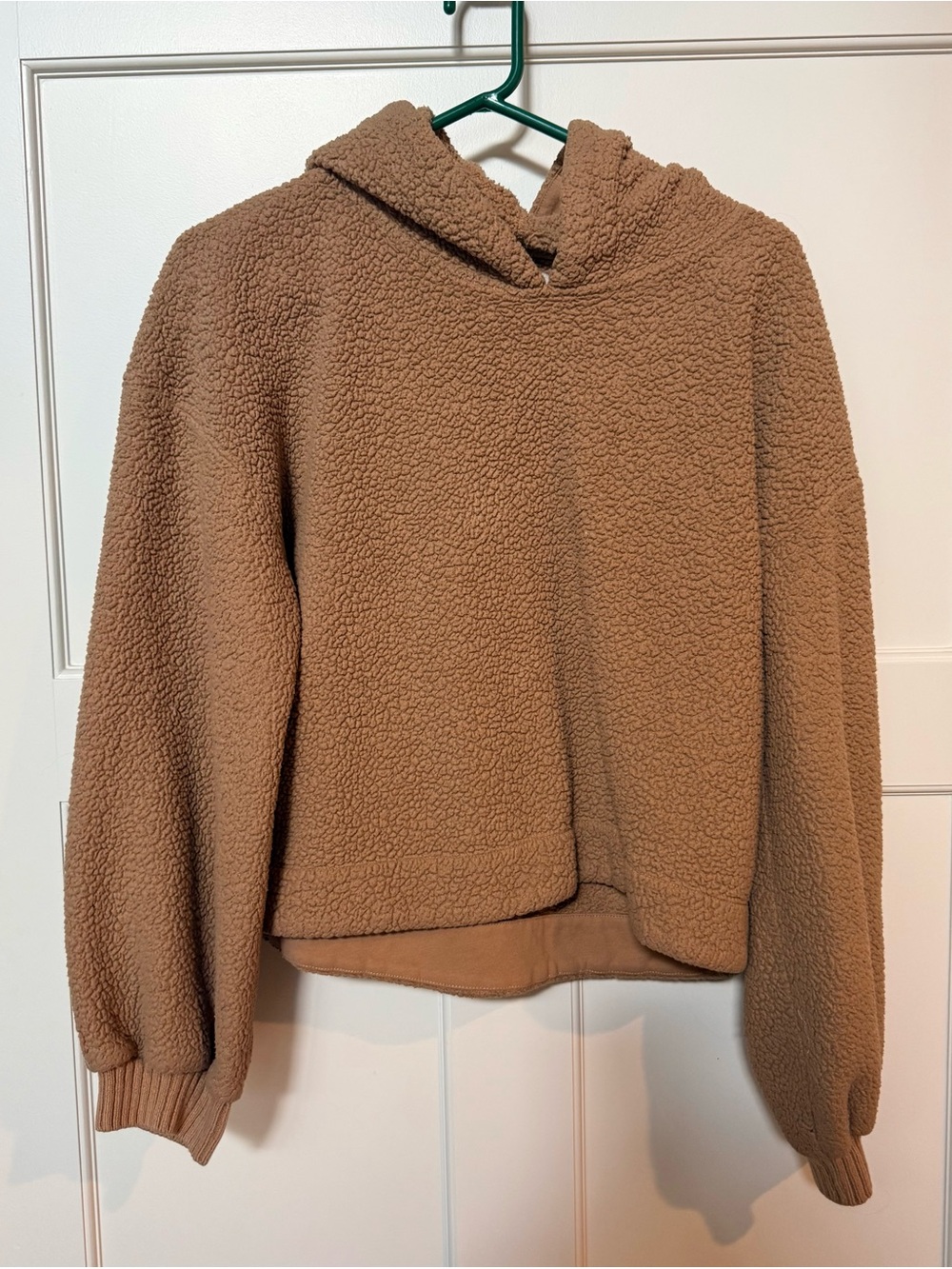 Abercrombie & Fitch Women's Tan Sherpa Hoodie